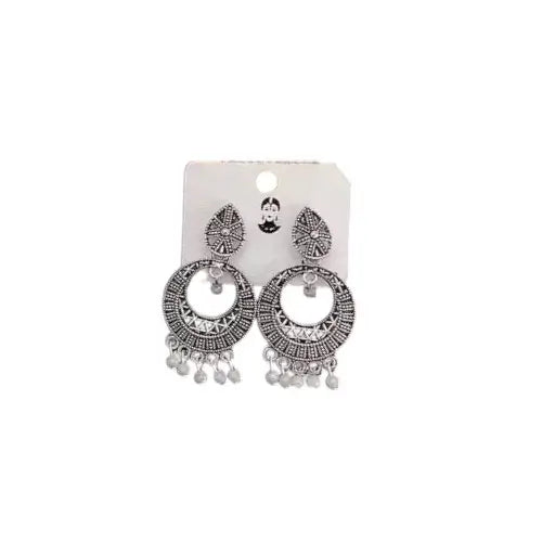 Combo of 4 Pair Oxidised Silver Jhumki & Hoop Earrings โ Women/Girls