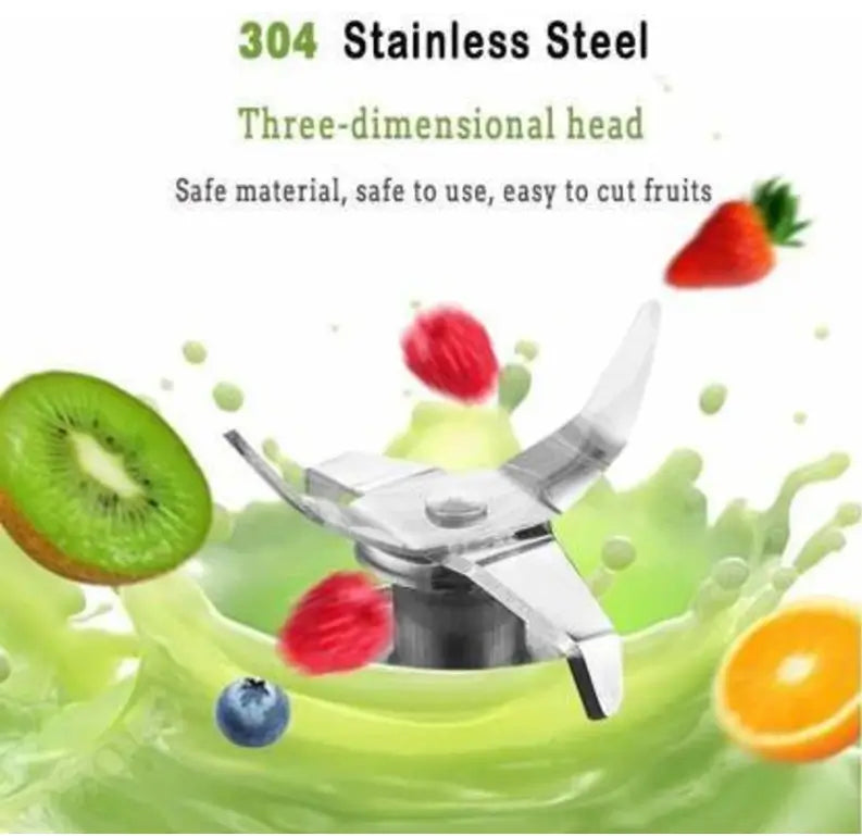 Portable USB Rechargeable Juicer Blender Bottle 380ML with 6 Stainless Steel Blades