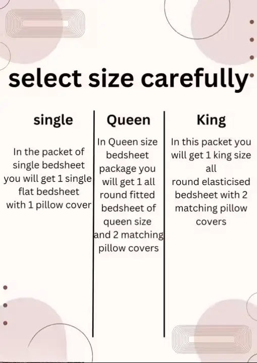 Floral Cotton Fitted Bedsheet – King Size with 2 Pillow Covers
