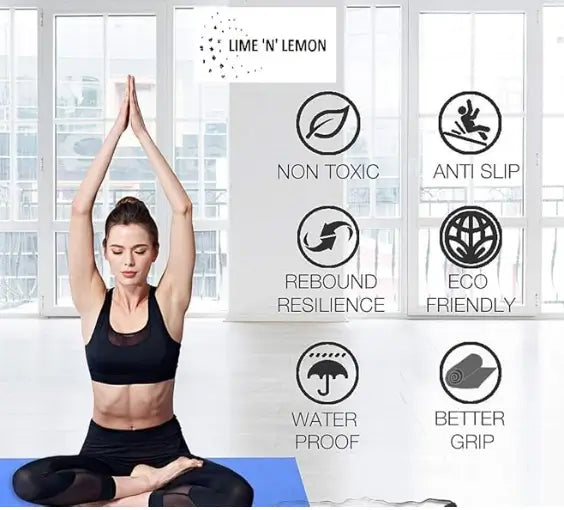 4MM YOGA MAT ENVIRONMENT FRIENDLY, EASY TO CARRY WITH CARRY STRAP - Handmade Haven