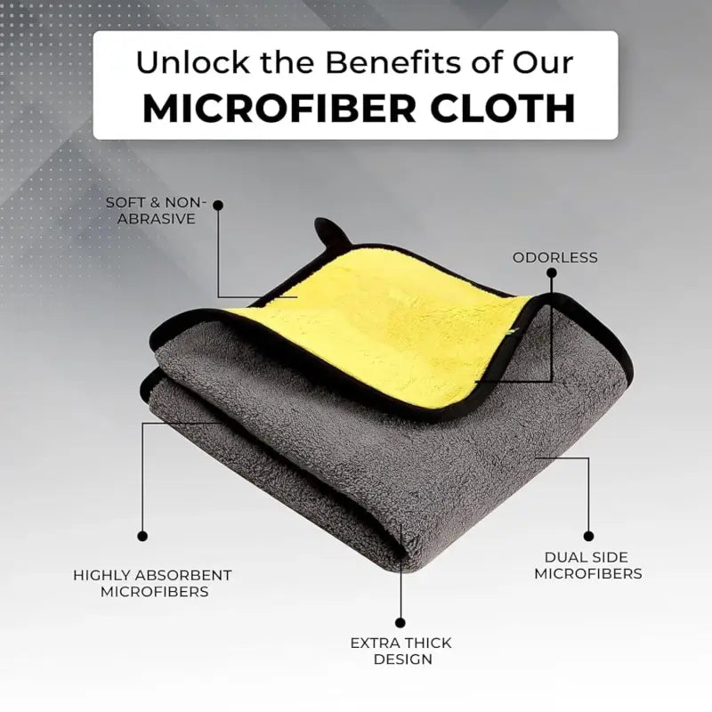 Premium Microfiber Cleaning Cloth (40×30 cm) – High Absorbent, Scratch-Free & Quick-Dry Towel for Car, Bike, Home & Kitchen