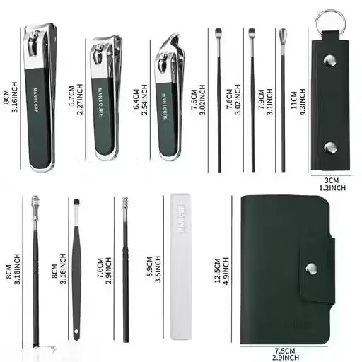10-in-1 Stainless Steel Nail Clipper Set & Ear Cleaner for Ultimate Grooming
